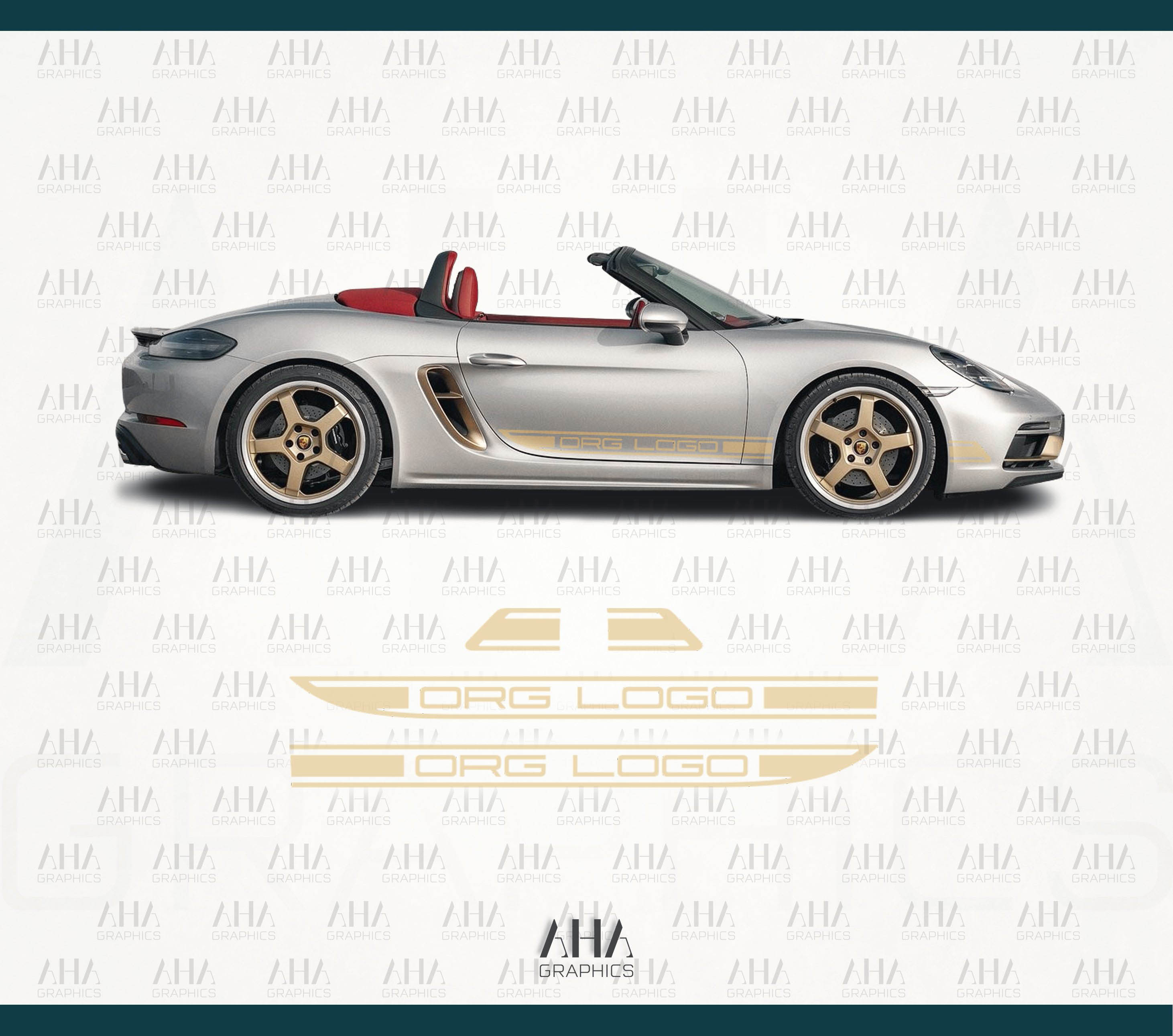 718 Boxster 25th Anniversary Side Stripes Decals