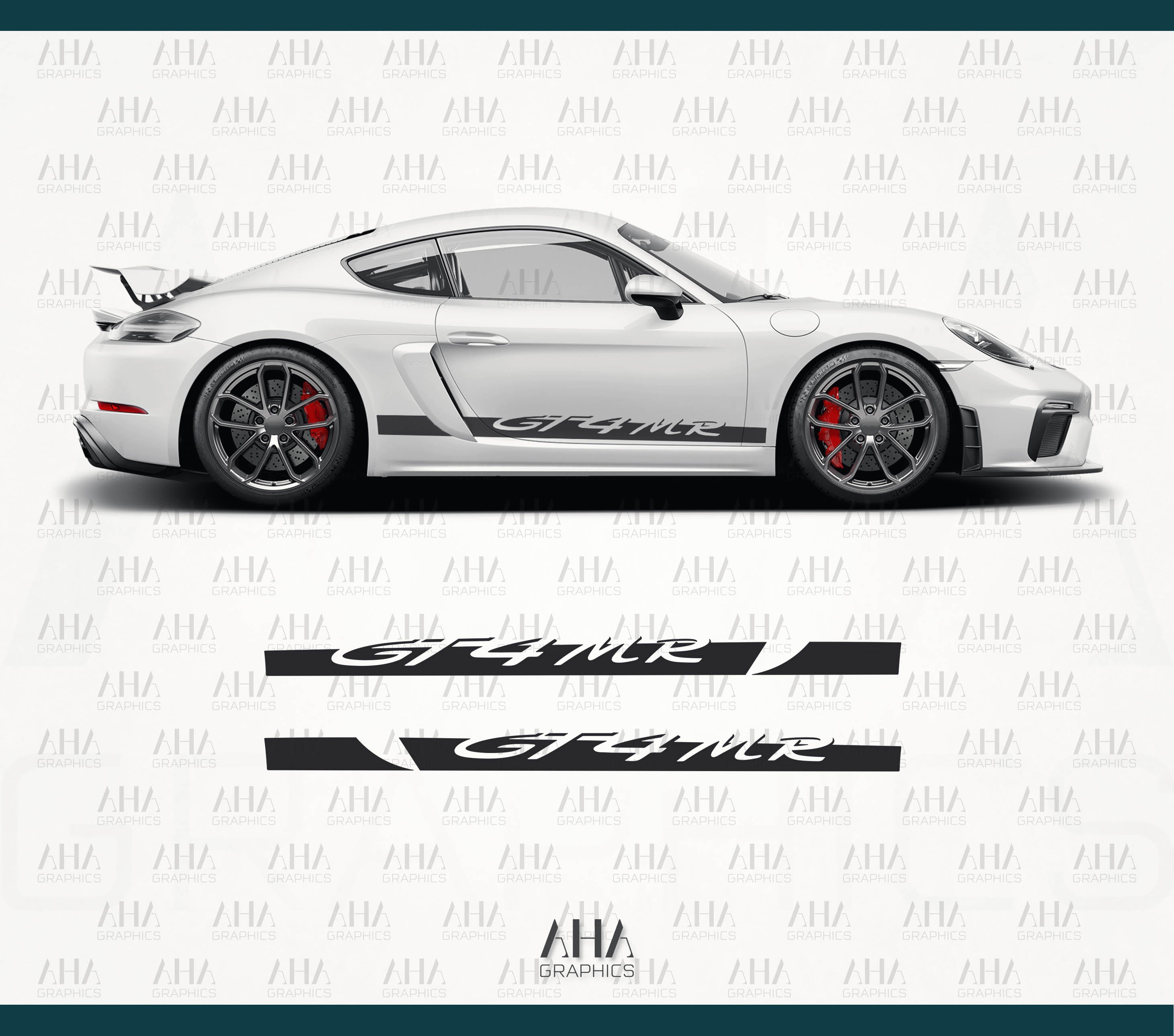 718 Cayman GT4MR Side Stripes Decals – AHA Graphics