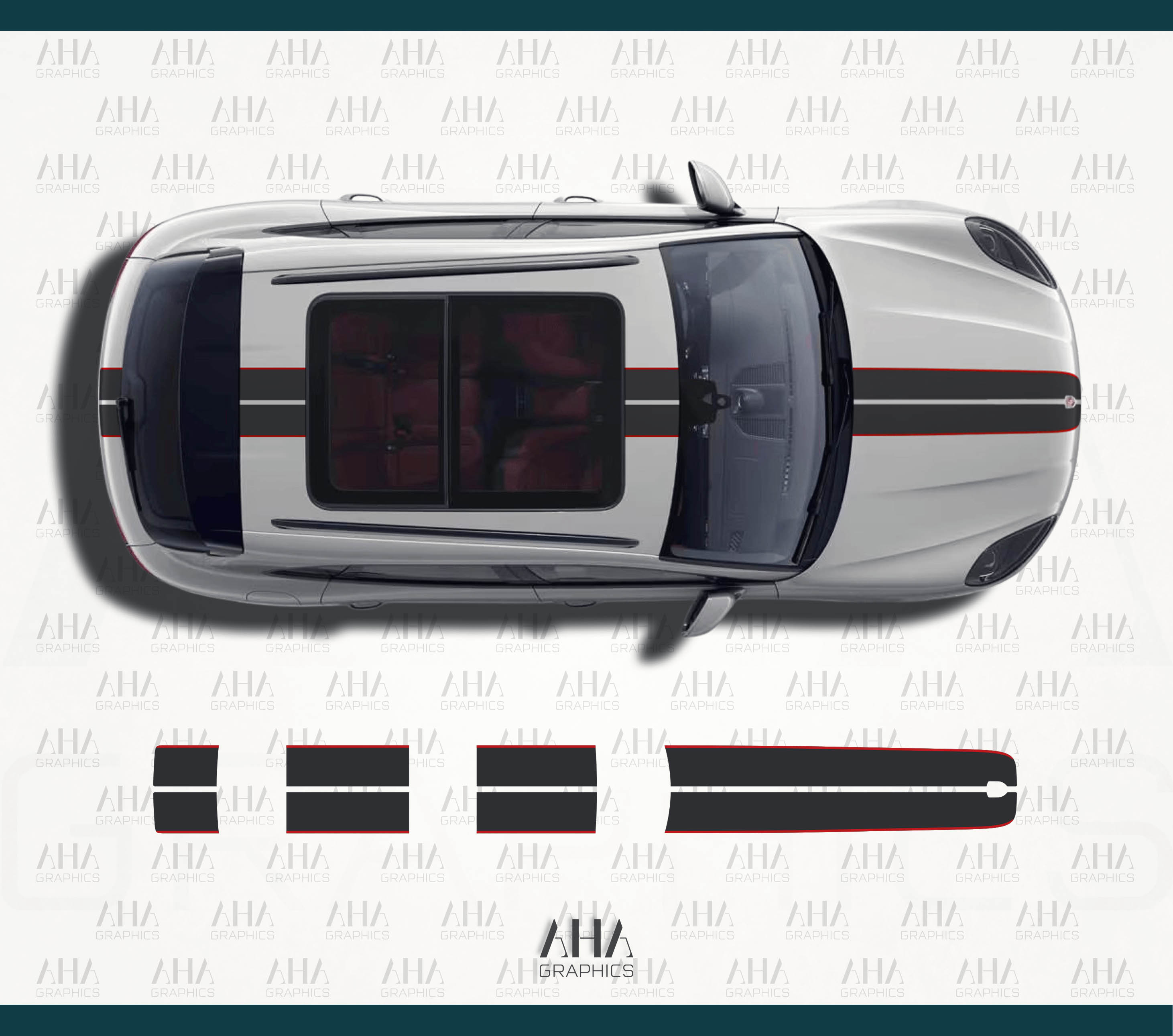 95B Macan GTS Center Stripes Decals