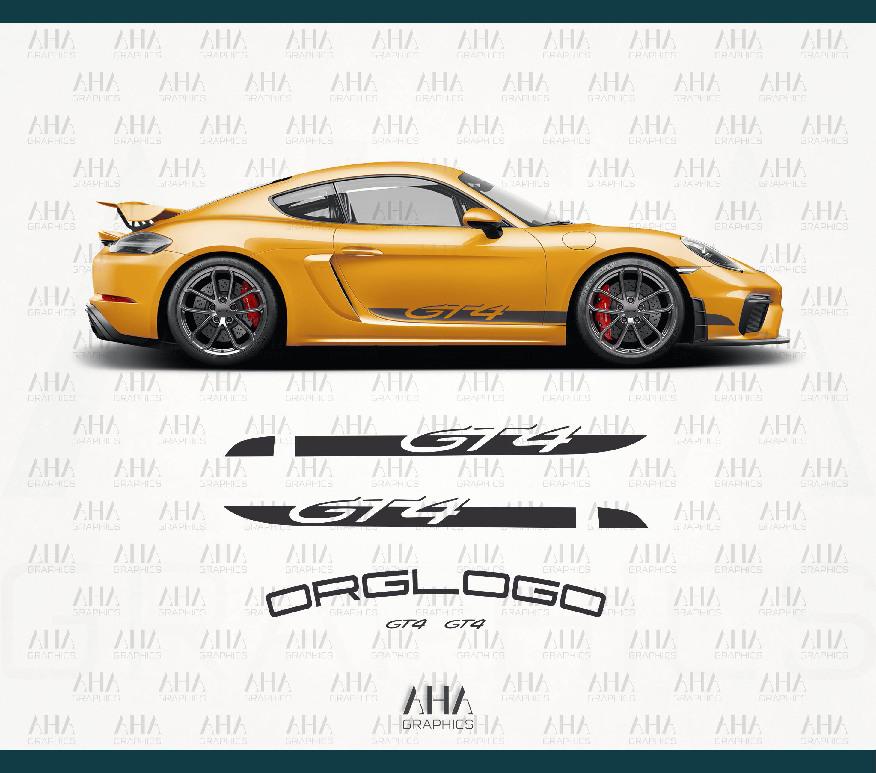 718 Cayman GT4 Side Stripes Decals – AHA Graphics