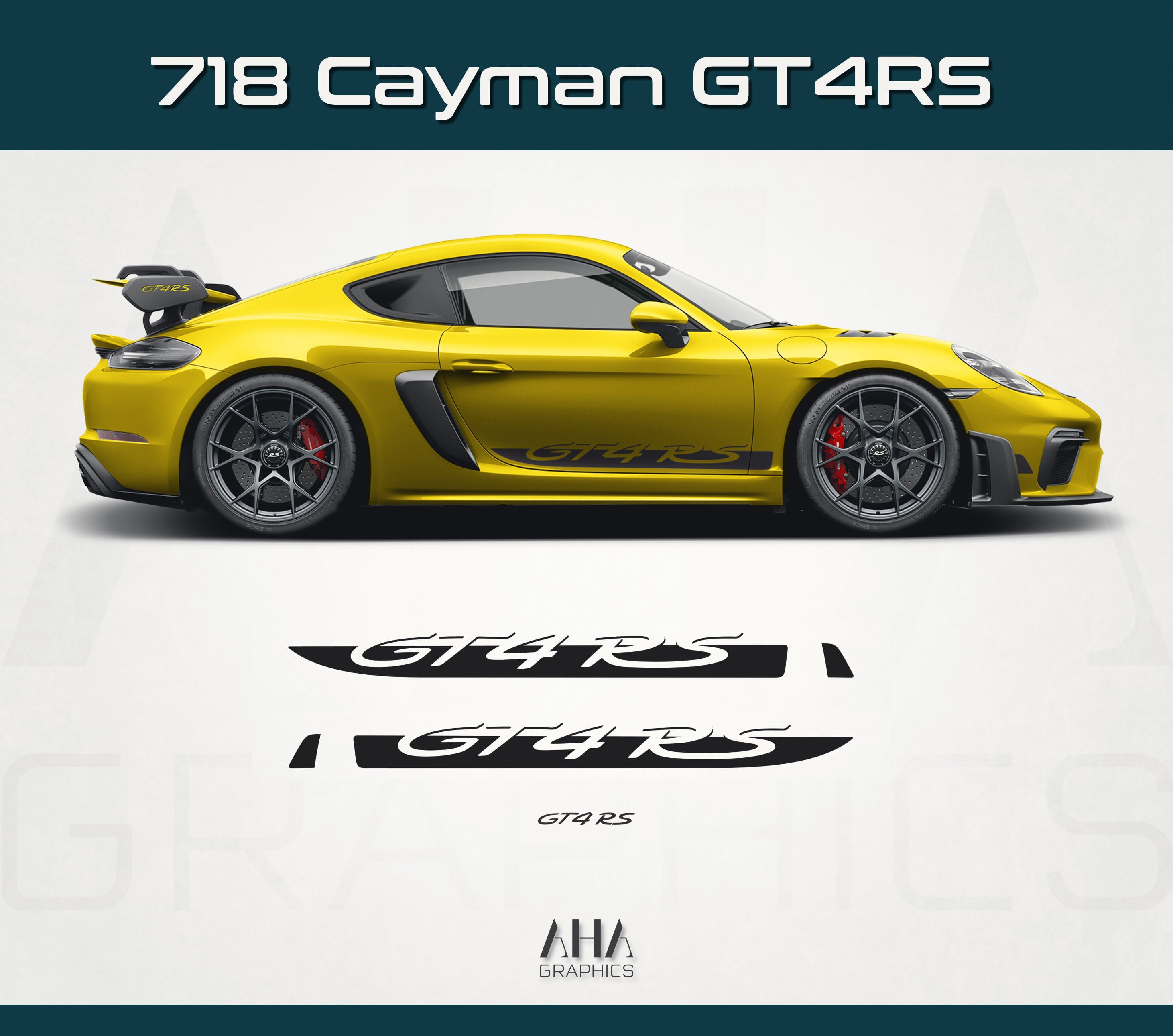 Porsche 718 Cayman GT4 RS Side Stripes Decals – AHA Graphics