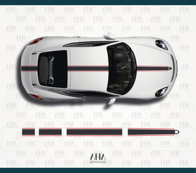 981 GT4 Cayman Center Stripes Decals