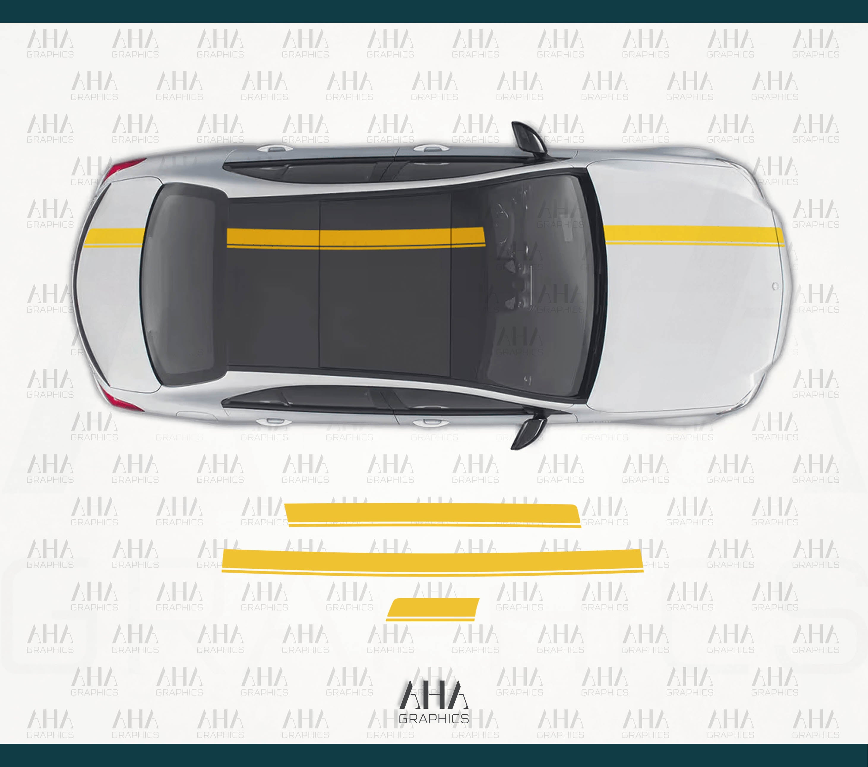 Mercedes Benz C Class Coupe W205 Center Stripes Decals
