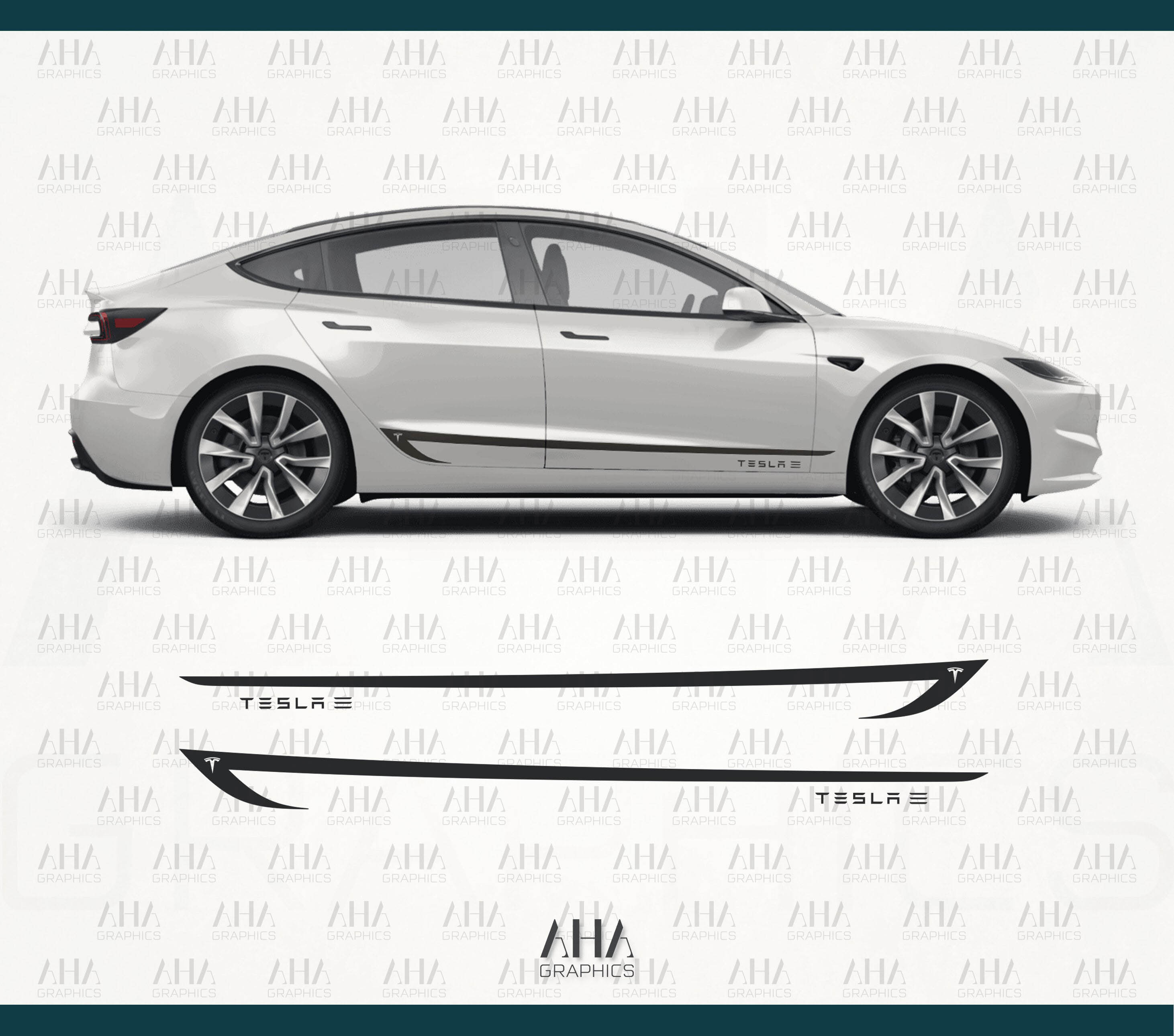 Tesla Model 3 Refresh Side Stripes Decals