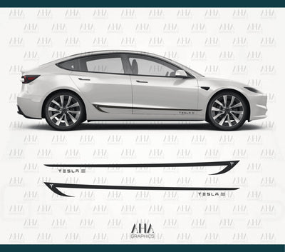 Tesla Model 3 Refresh Side Stripes Decals