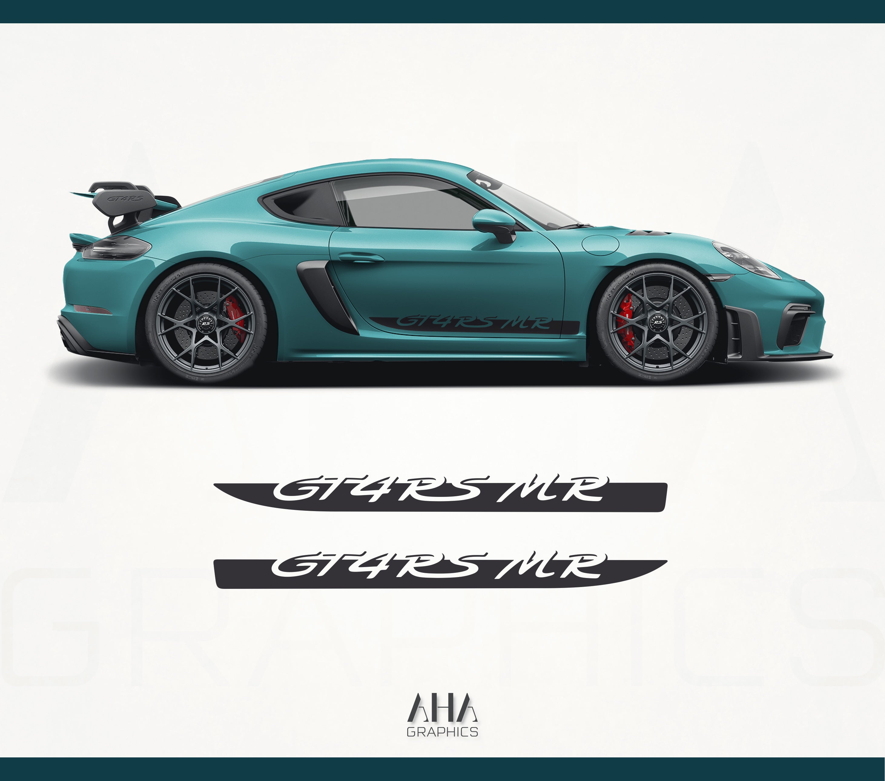 718 Cayman GT4RS MR 982 Side Stripes Decals – AHA Graphics