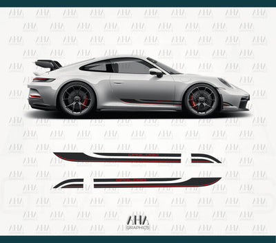 992 911 Carrera GT3 Touring Turbo S Special Side Stripes Decals
