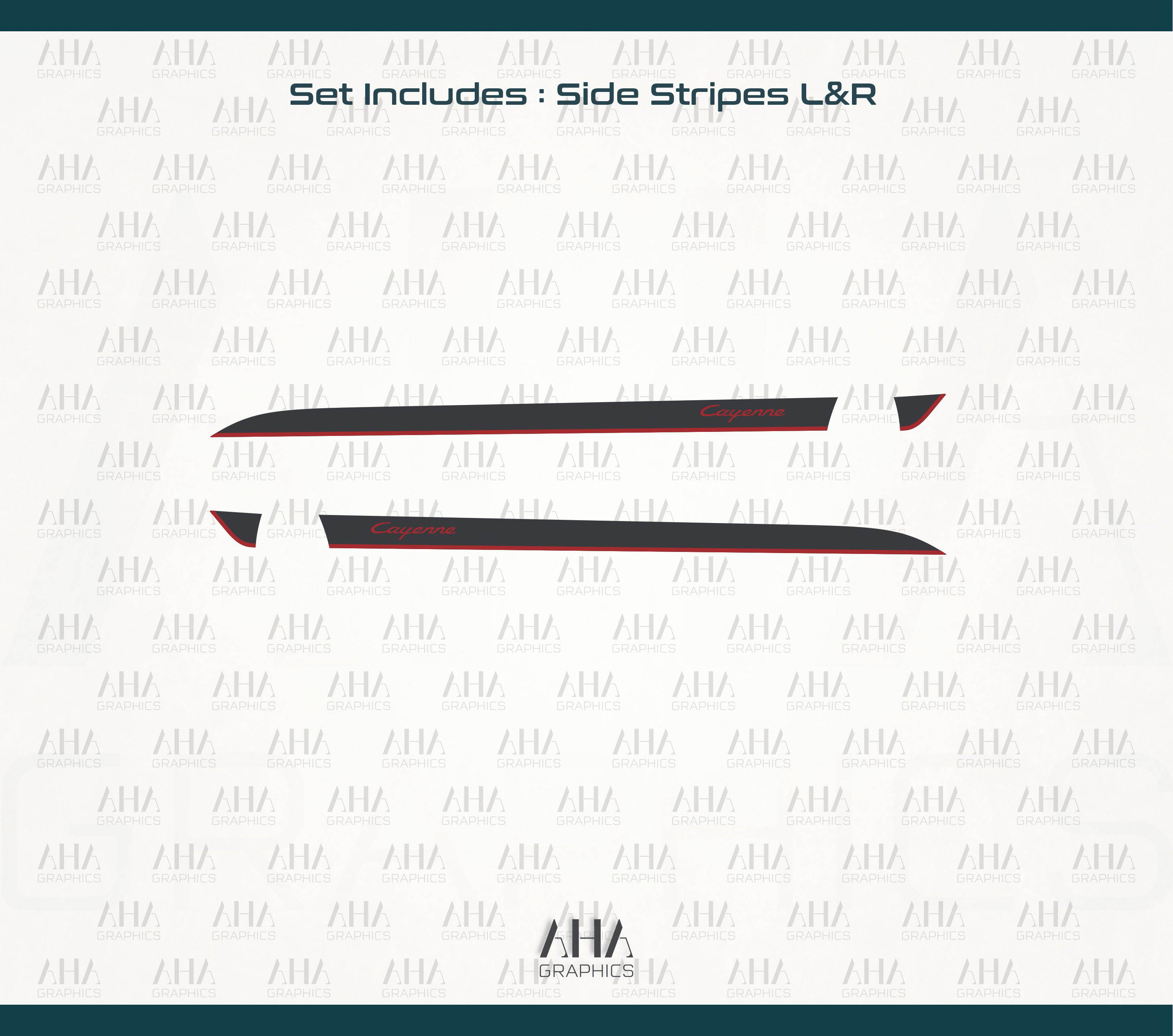 9YA Cayenne GTS Turbo Gt Side Stripes Decals