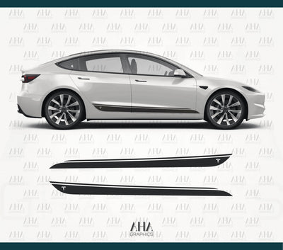 Tesla Model 3 Refresh Side Stripes Decals