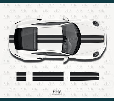 992 911 Carrera Turbo S 4S Center Stripes Decals