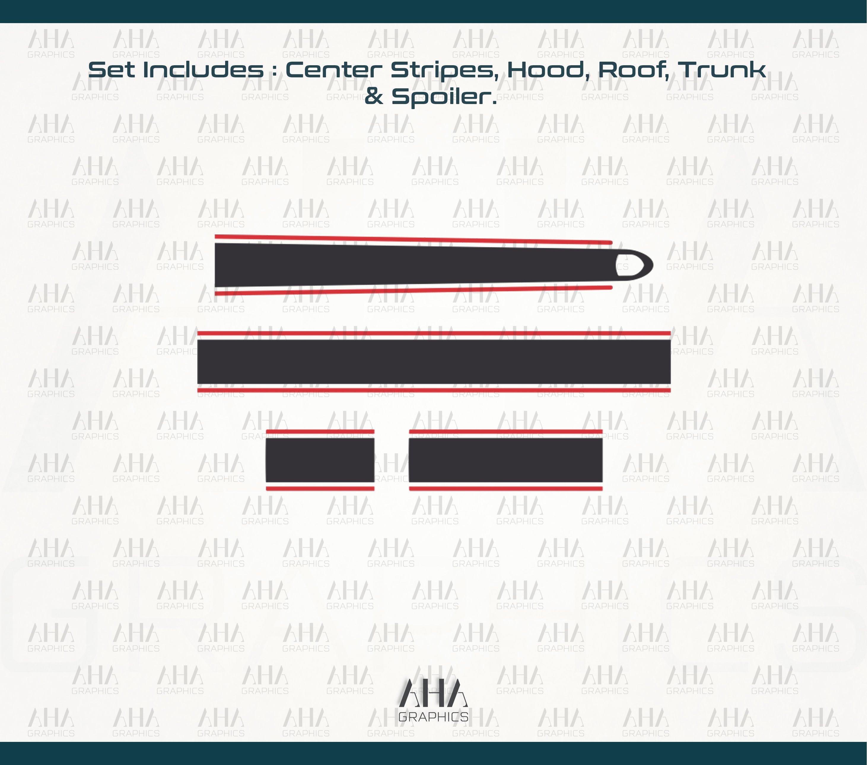 981 GT4 Cayman Center Stripes Decals