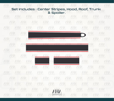 981 GT4 Cayman Center Stripes Decals