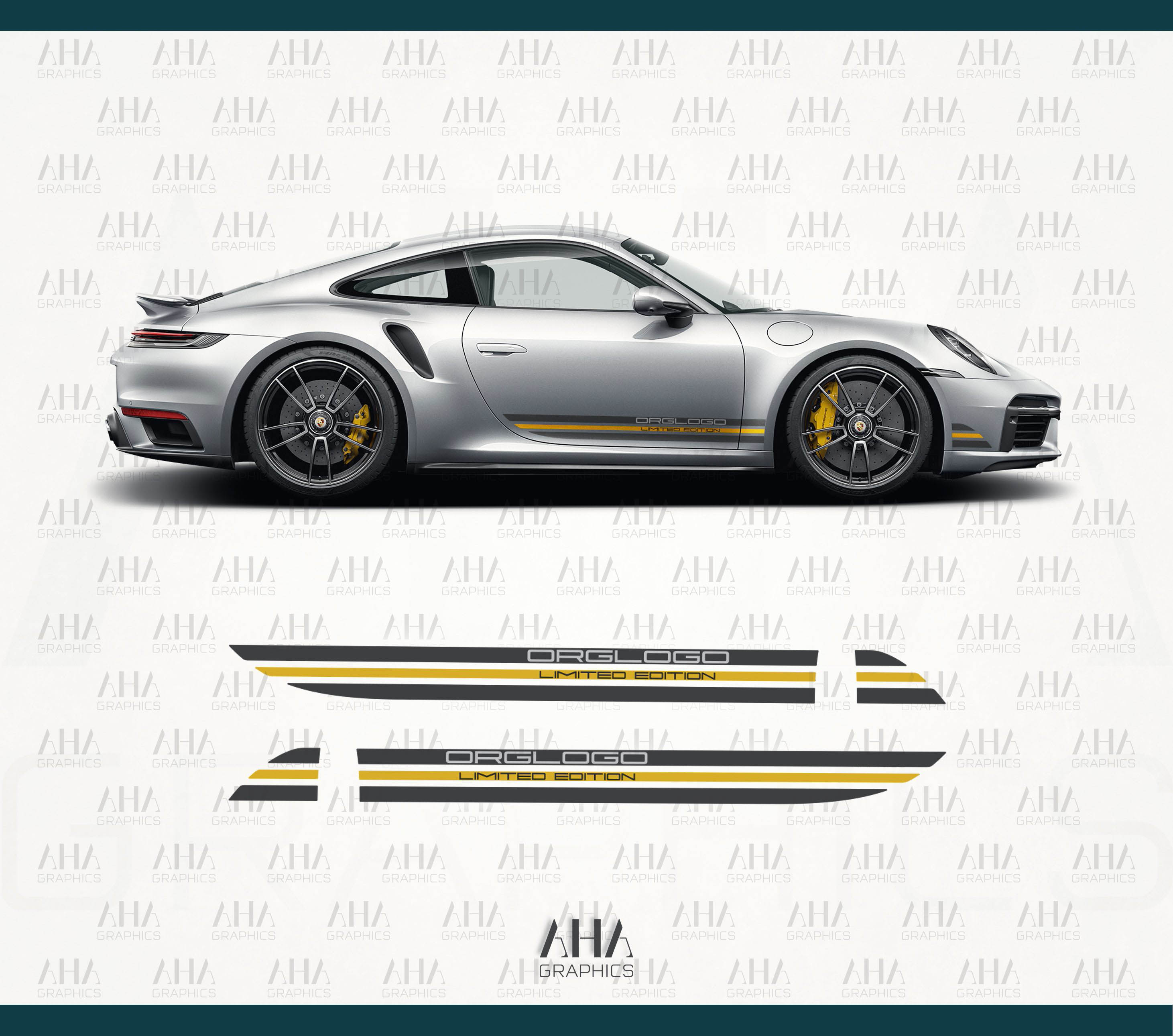 992 911 Carrera GT3 Touring Turbo S Limited Side Stripes Decals