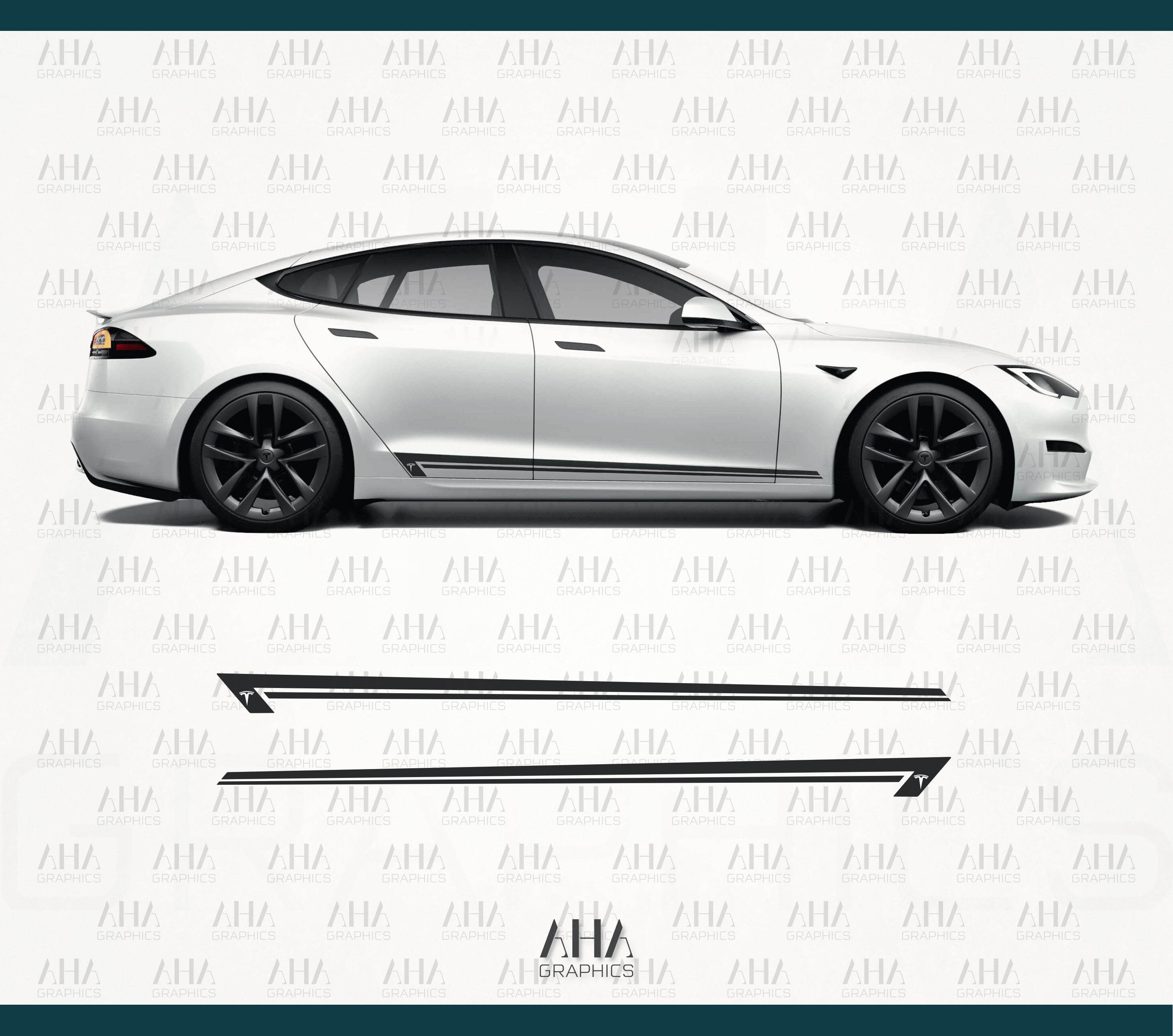 Tesla Model S Side Stripes Decals