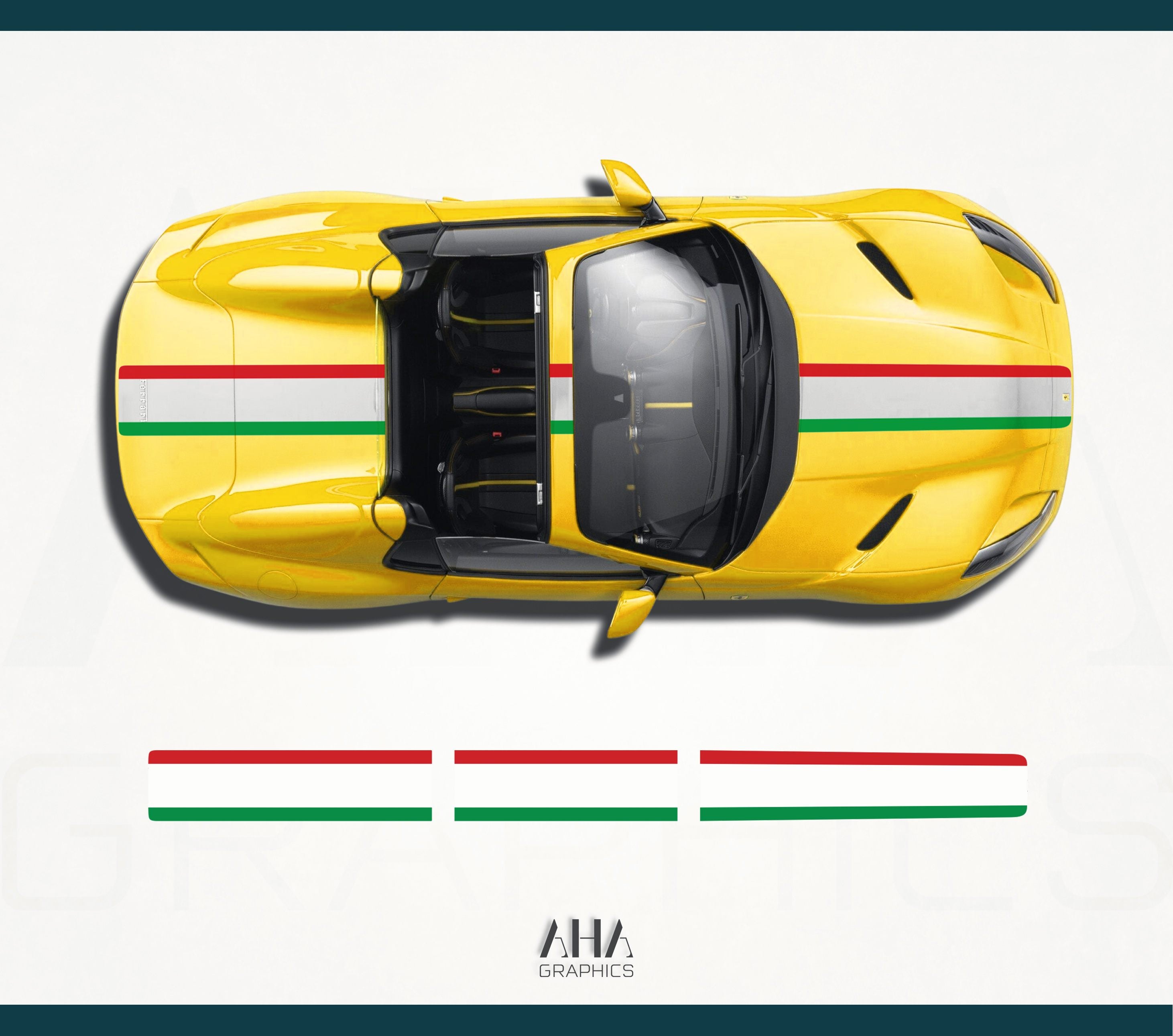 Ferrari 812 GTS Italian Center Stripes Decals – AHA Graphics