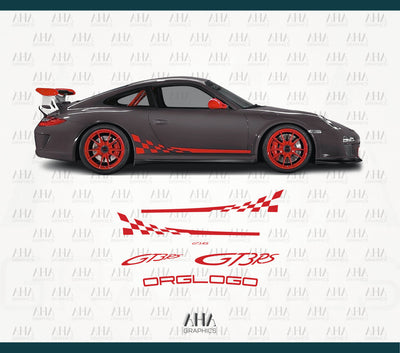 Porsche 997 GT3RS  Side Stripes Decals