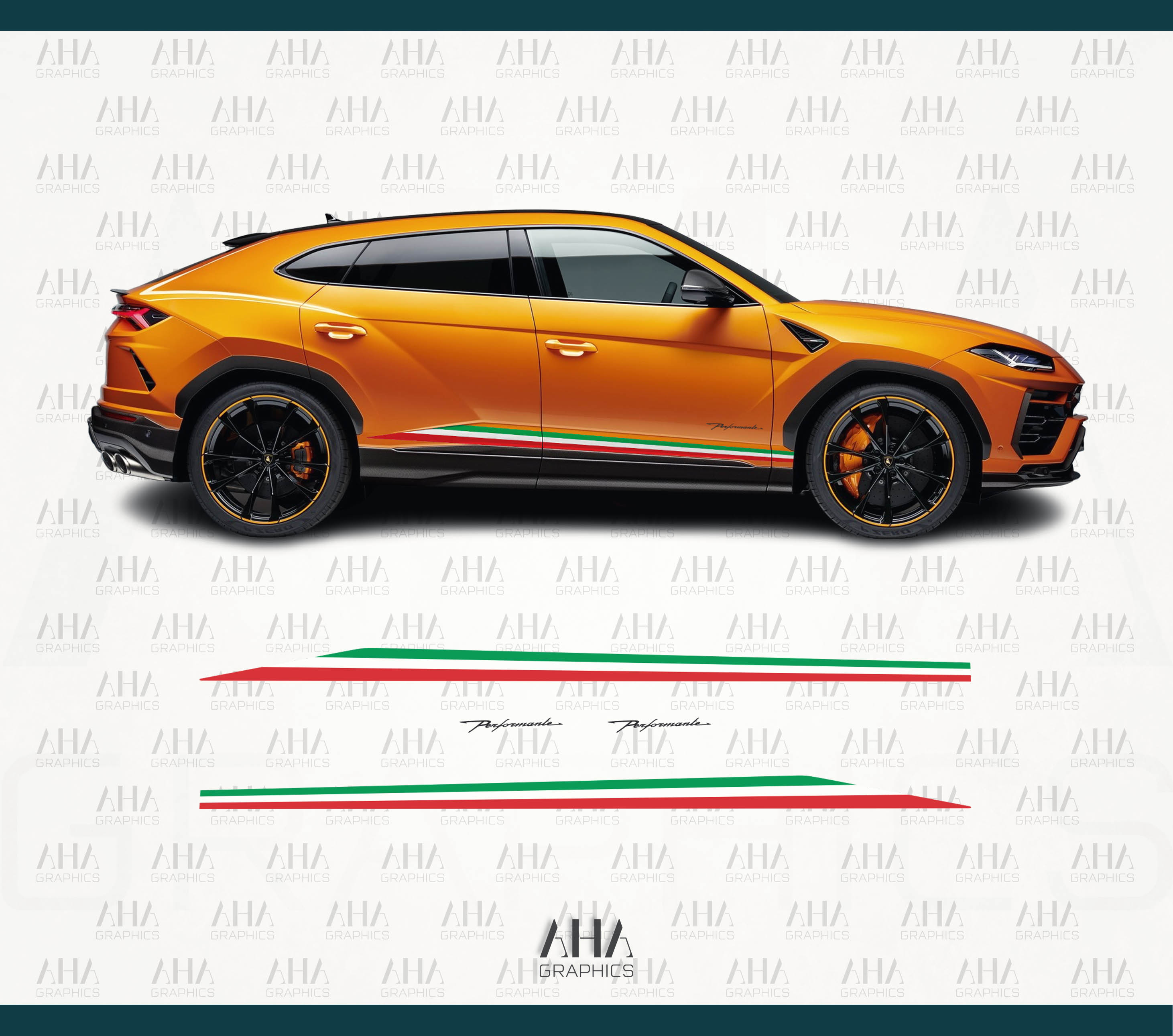 Lamborghini Urus Performante Side Stripes Decals