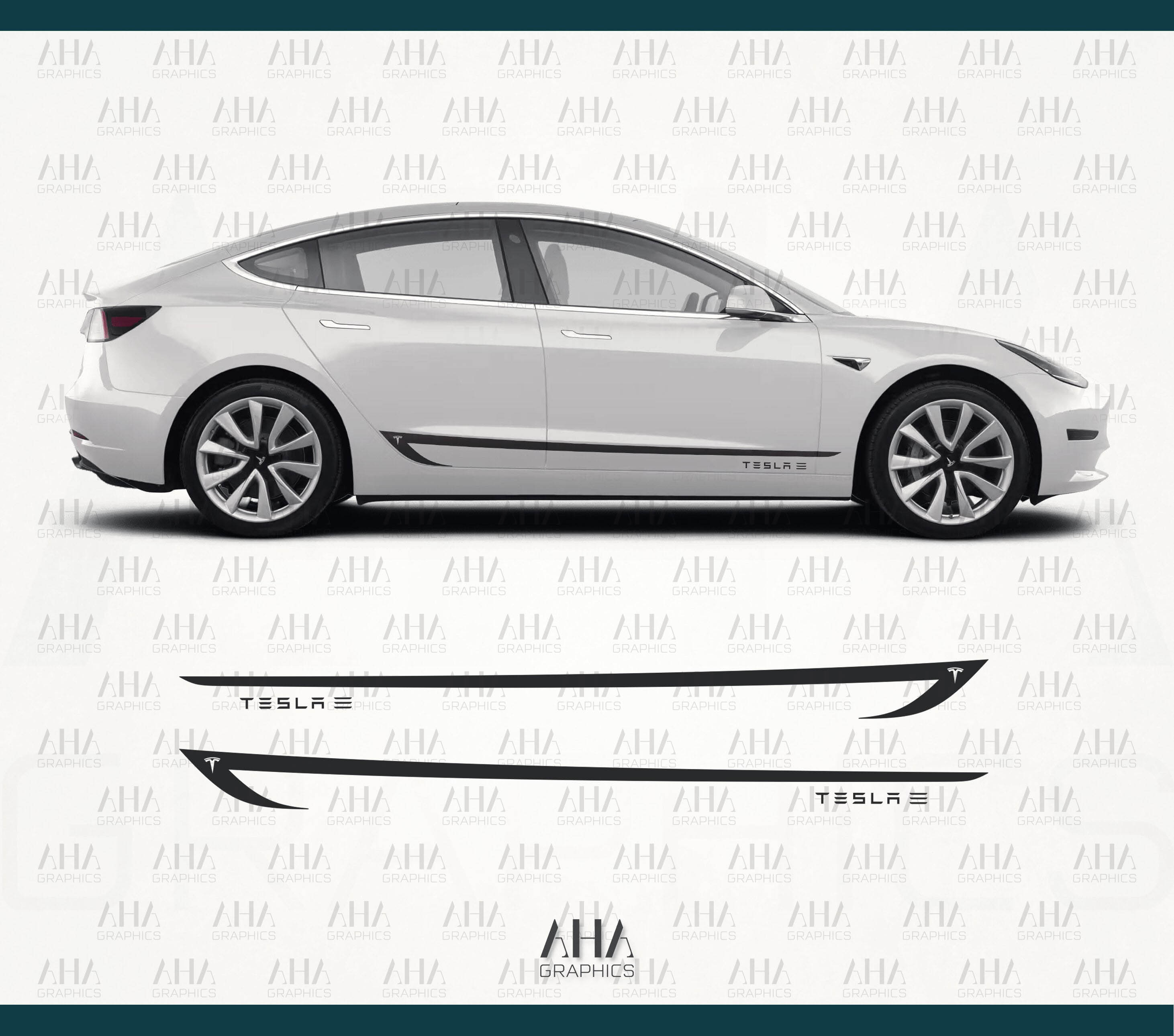 Tesla Model 3 Side Stripes Decals