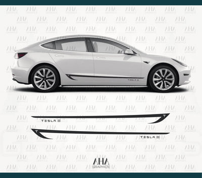 Tesla Model 3 Side Stripes Decals