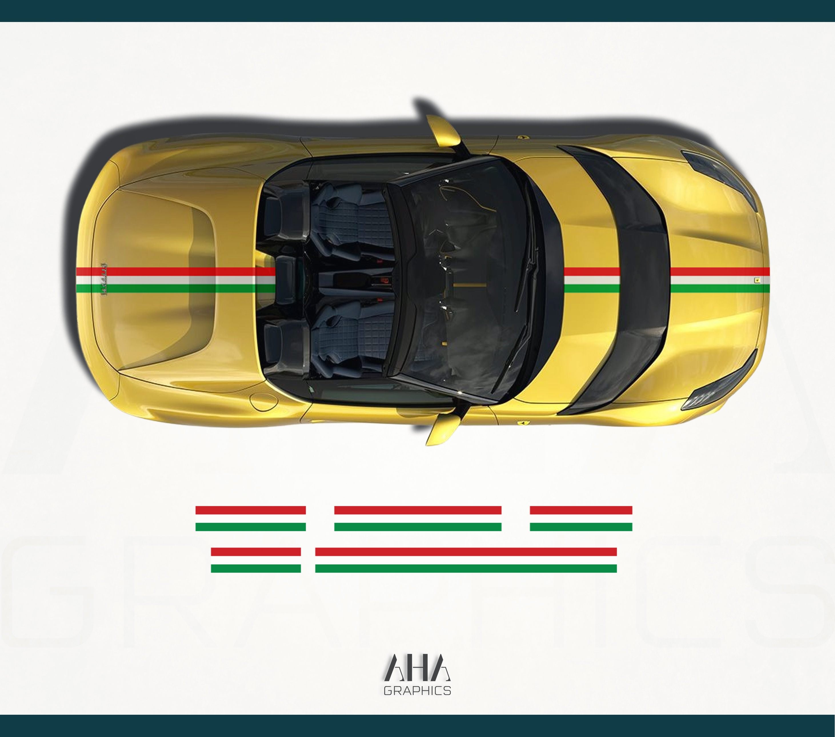 Ferrari 812 Competizione A Italian Center Stripes Decals – AHA Graphics