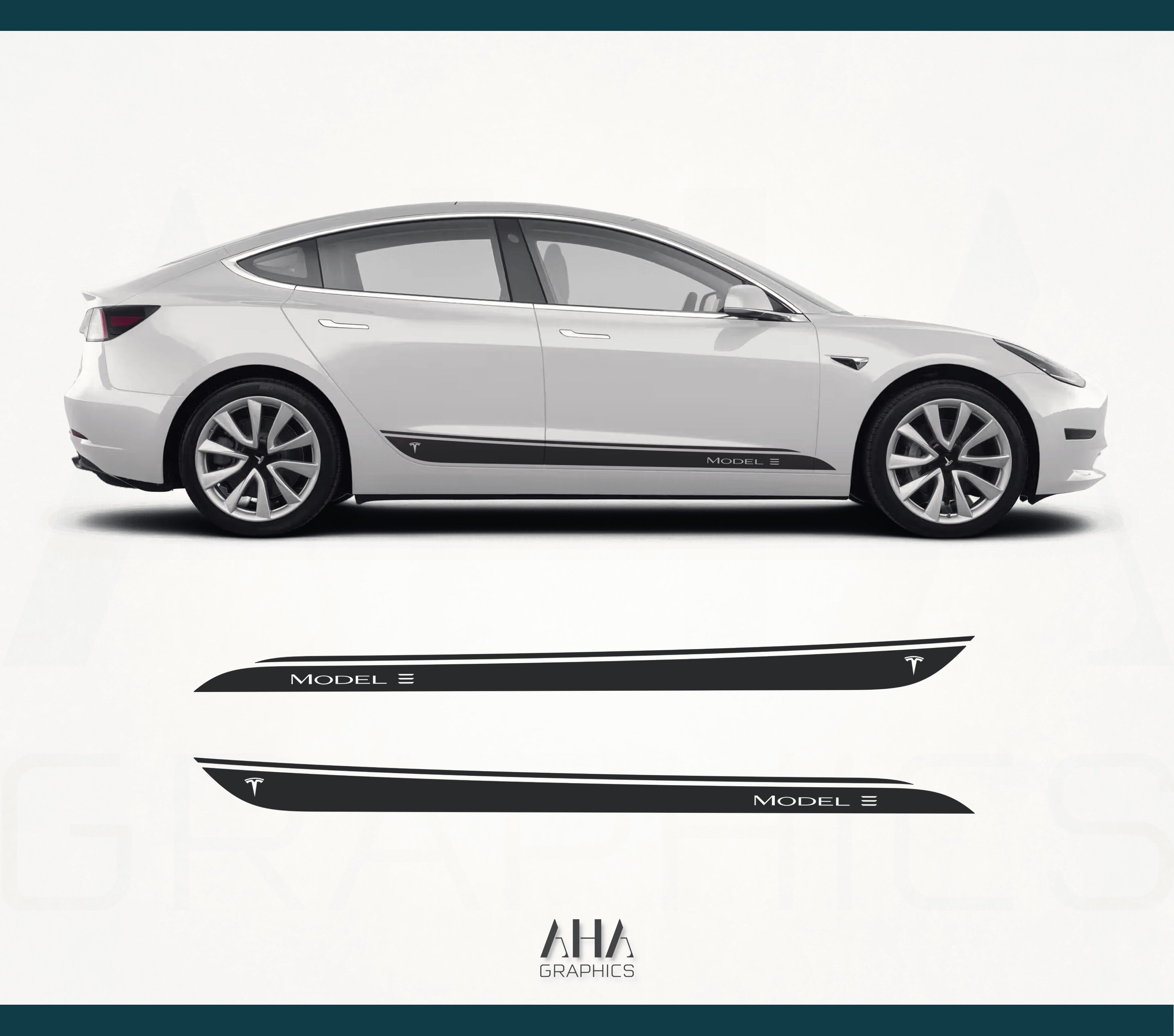 Tesla Model 3 Side Stripes Decals – AHA Graphics