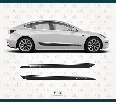 Tesla Model 3 Side Stripes Decals