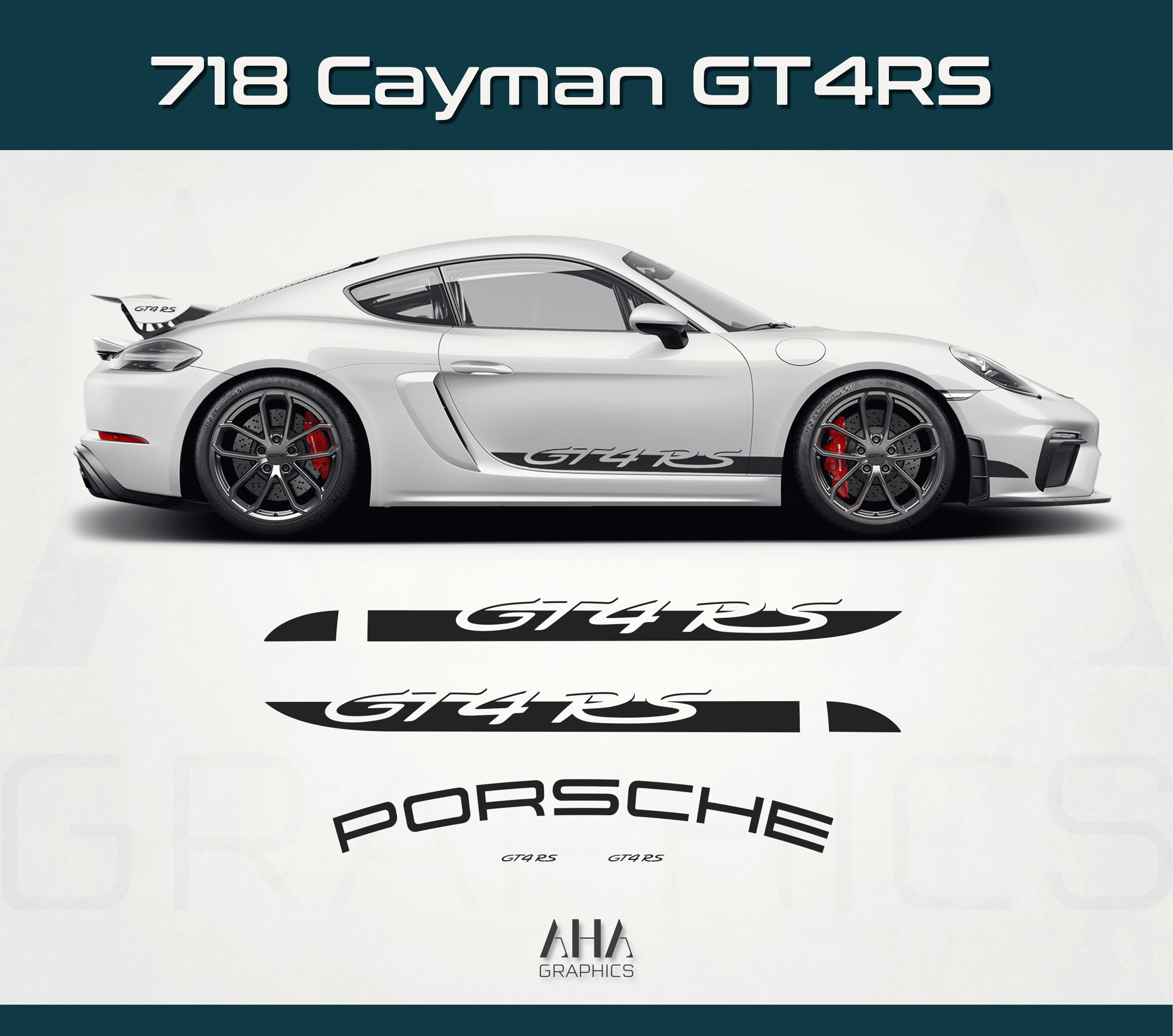 Side Stripes Decals for Porsche 718 Cayman GT4 RS – AHA Graphics