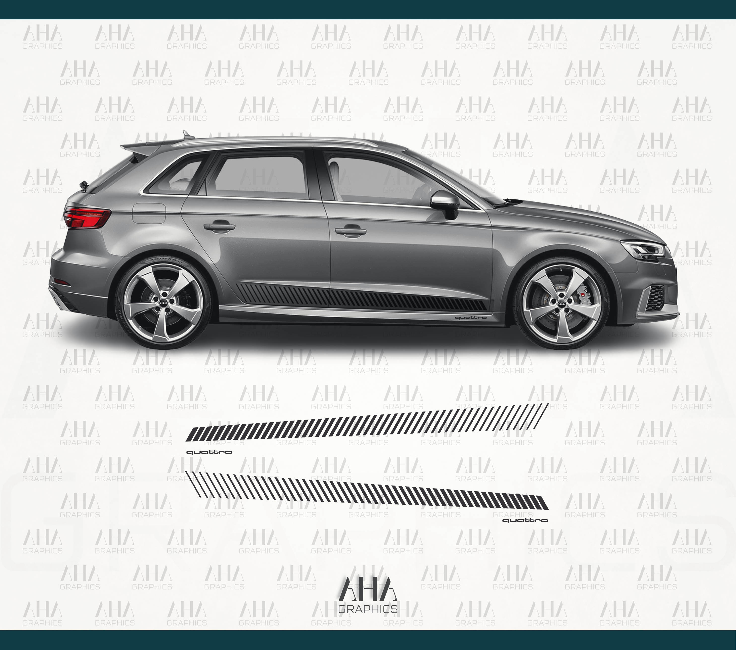 Audi A3 Hatchback Side Stripes Decals