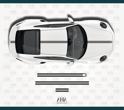 992 911 Turbo S 4S Carrera Center Stripes Decals