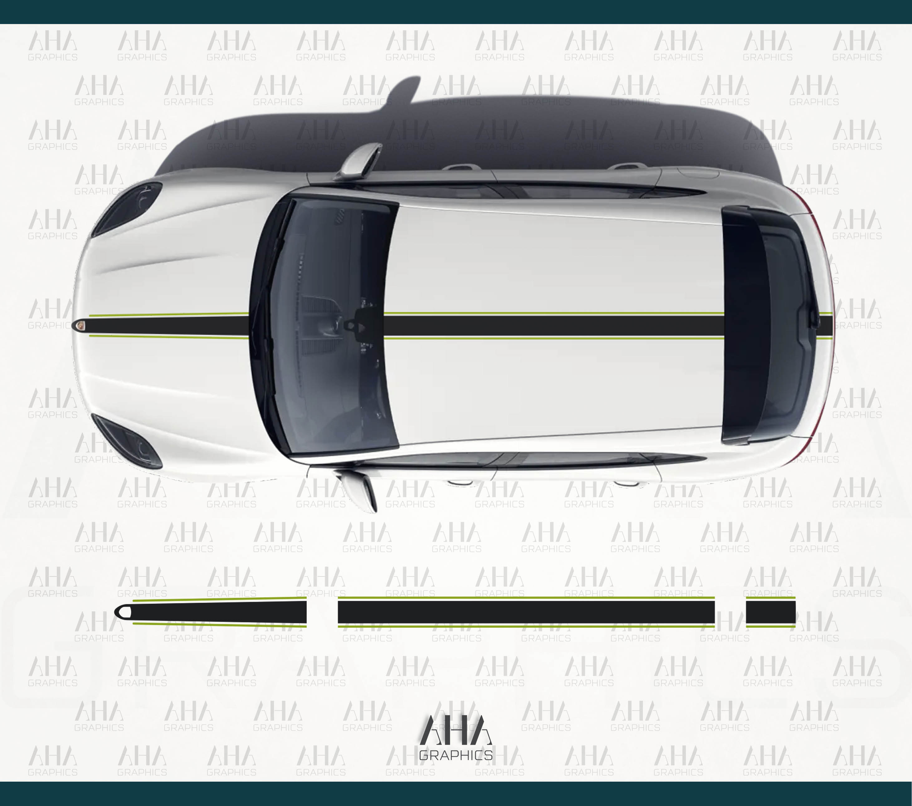 95B Macan Center Stripes Decals