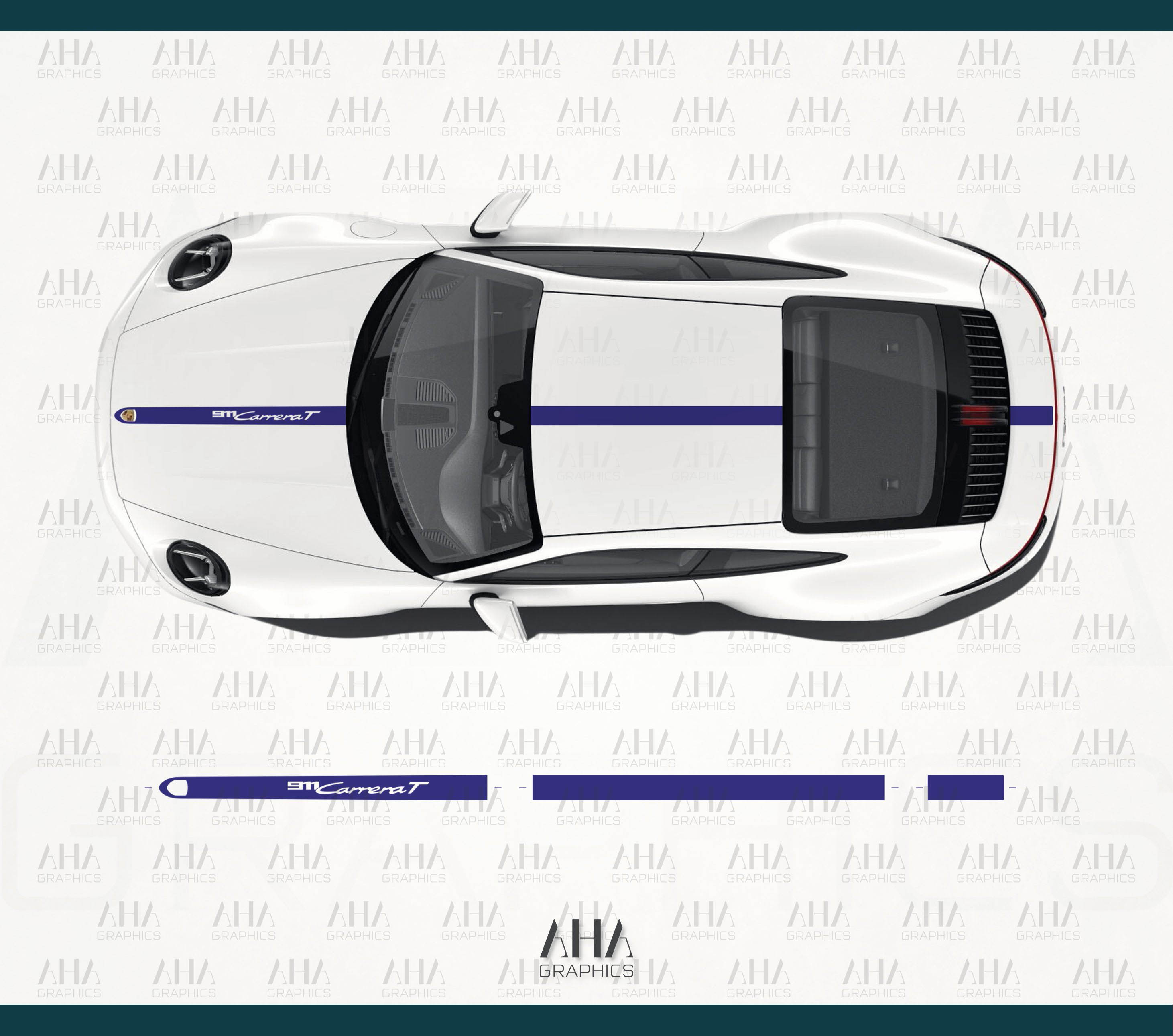 911 992.2 Carrera T Center Stripes Decals
