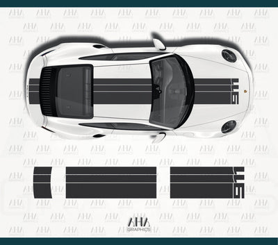 992 911 Turbo S Center Stripes Decals