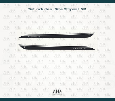 Tesla Model 3 Side Stripes Decals