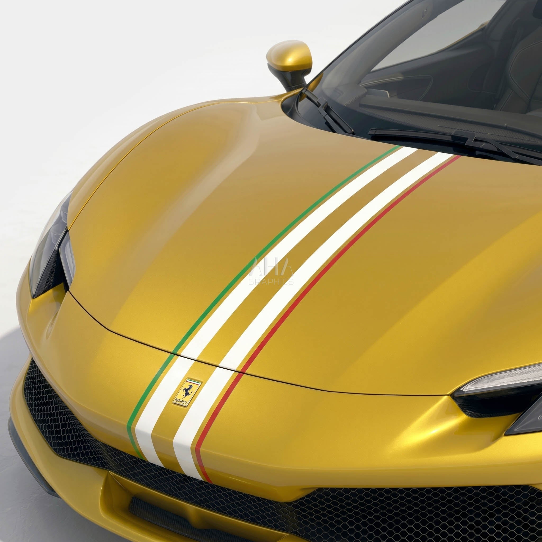 Ferrari 296 GTB Italian Center Stripes Decals
