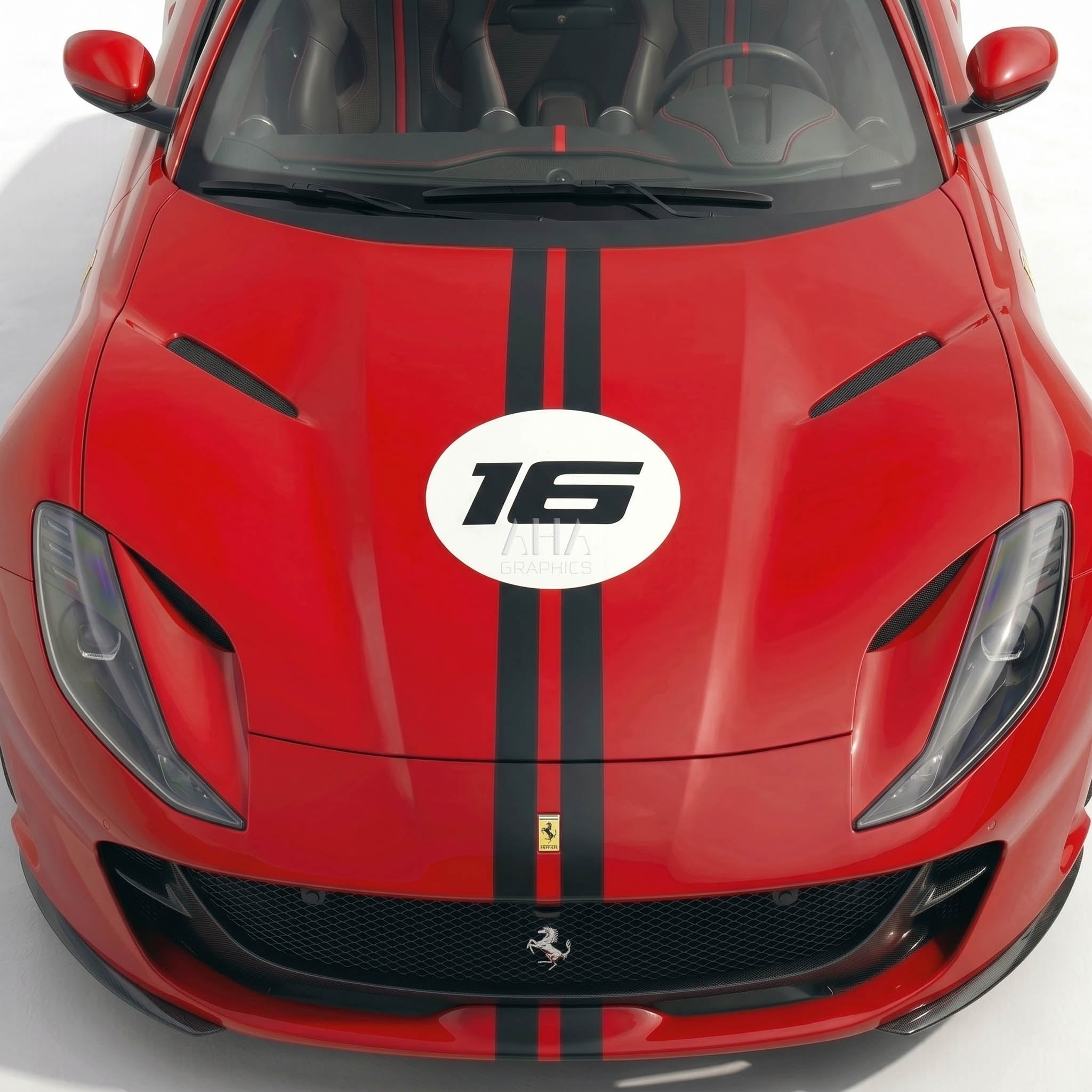 Ferrari 812 GTS Center Stripes Decals With Number