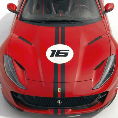 Ferrari 812 GTS Center Stripes Decals With Number