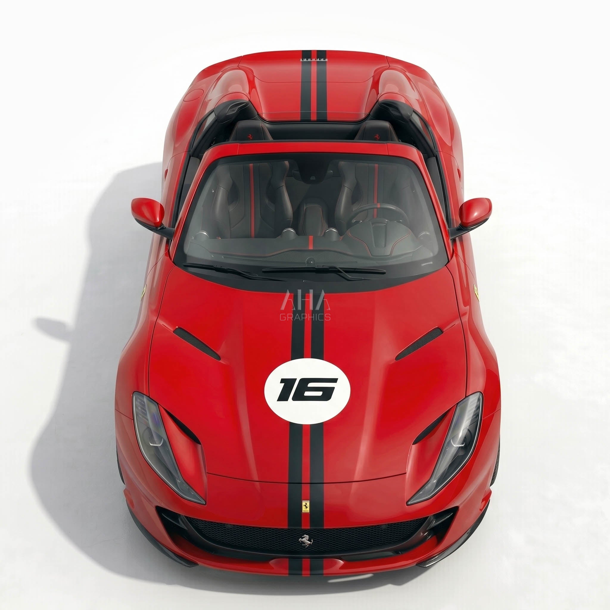 Ferrari 812 GTS Center Stripes Decals With Number