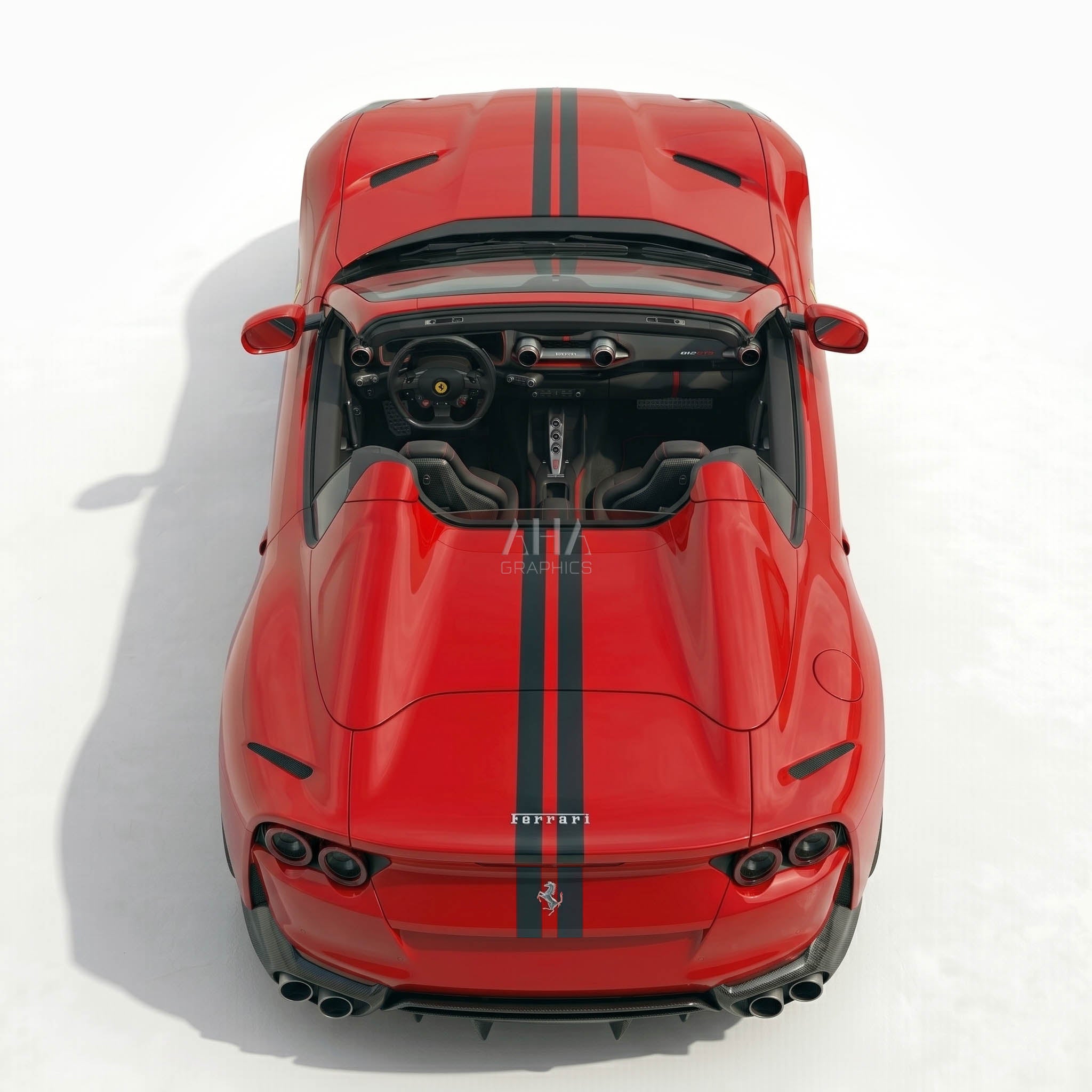 Ferrari 812 GTS Center Stripes Decals With Number