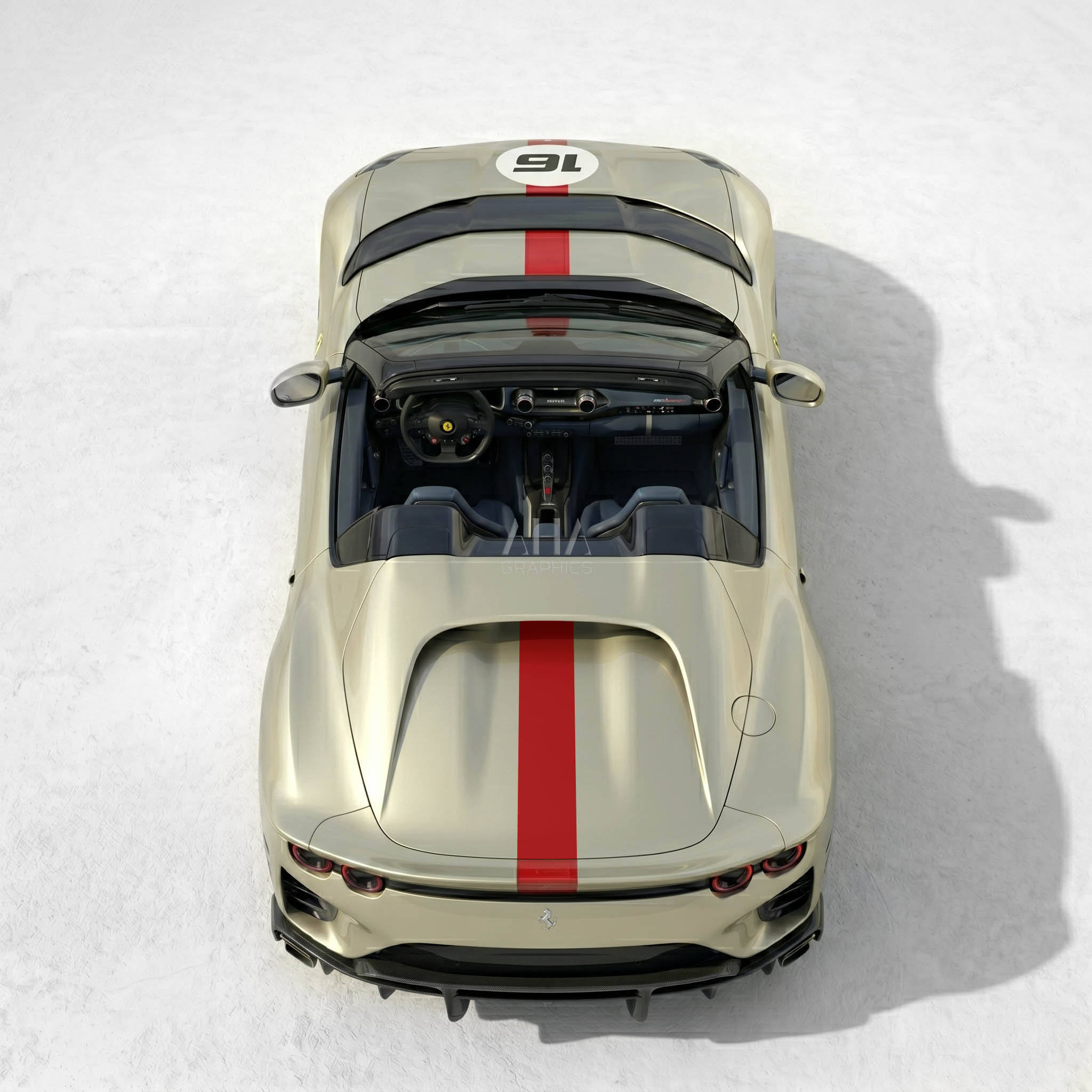 Ferrari 812 Competizione A Center Stripes Decals With Number