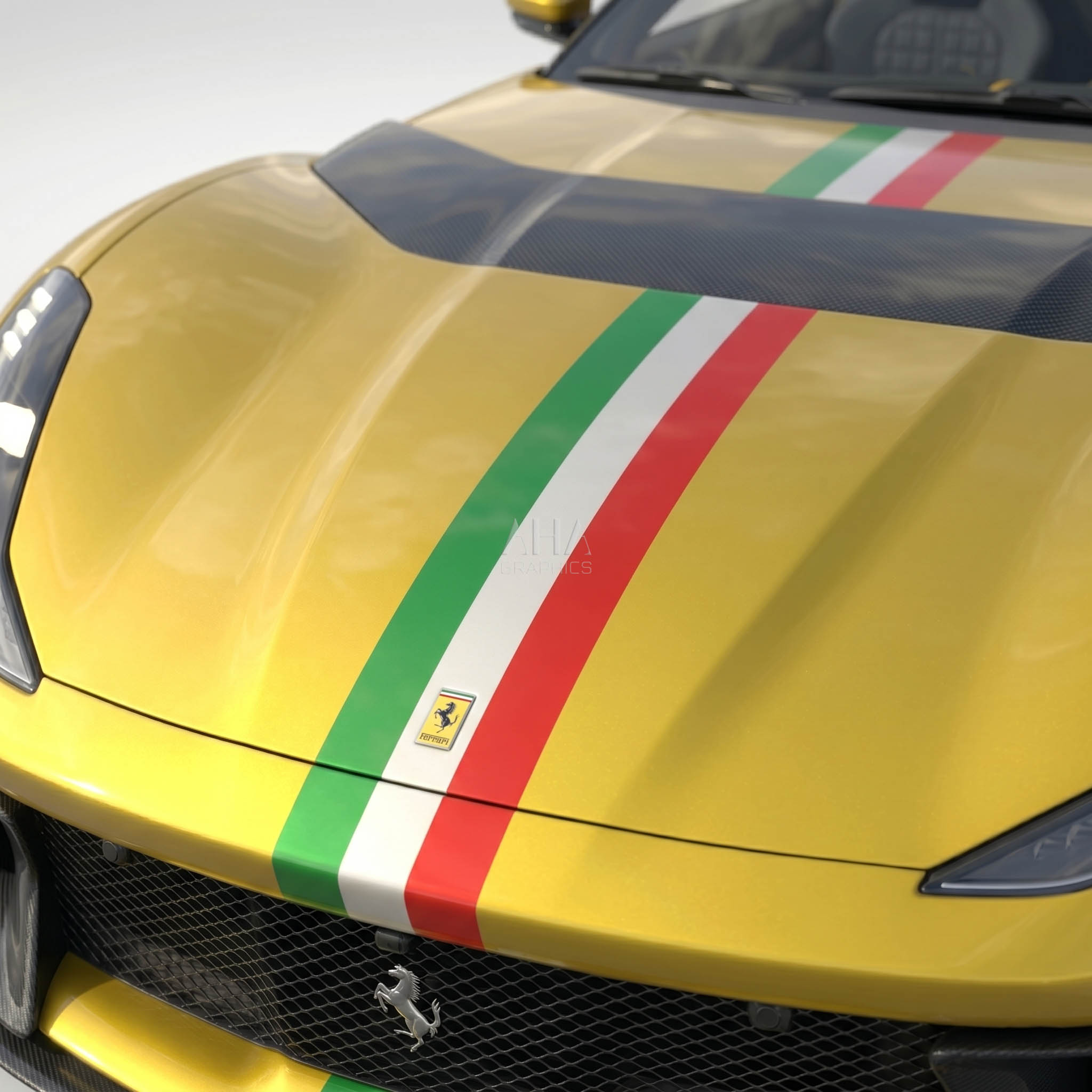 Ferrari 812 Competizione A Italian Center Stripes Decals