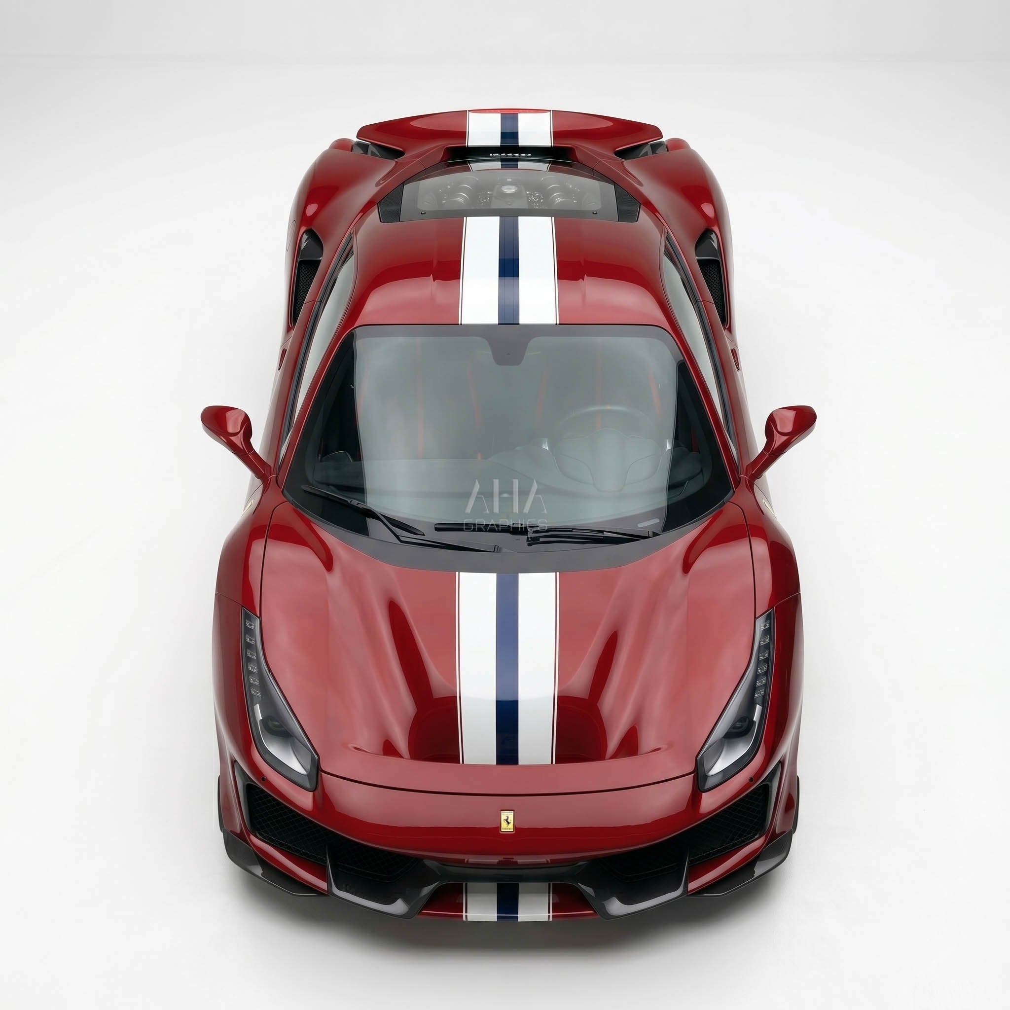 Ferrari 488 Pista Center Stripes Decals