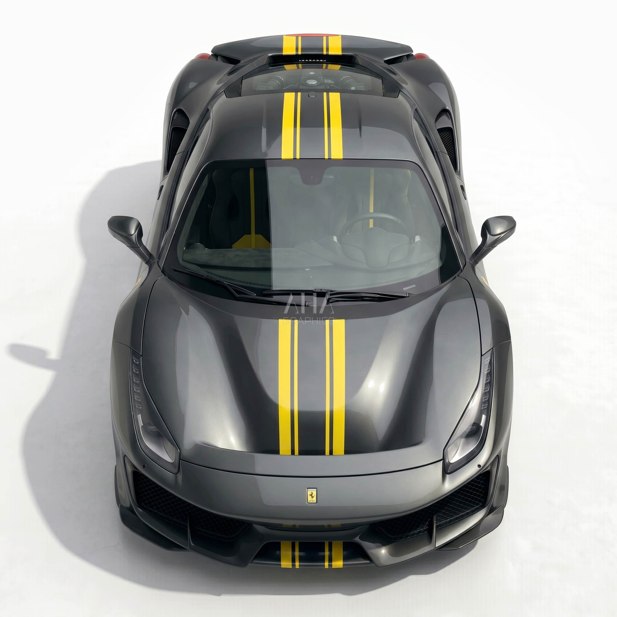 Ferrari 488 Pista Center Stripes Decals