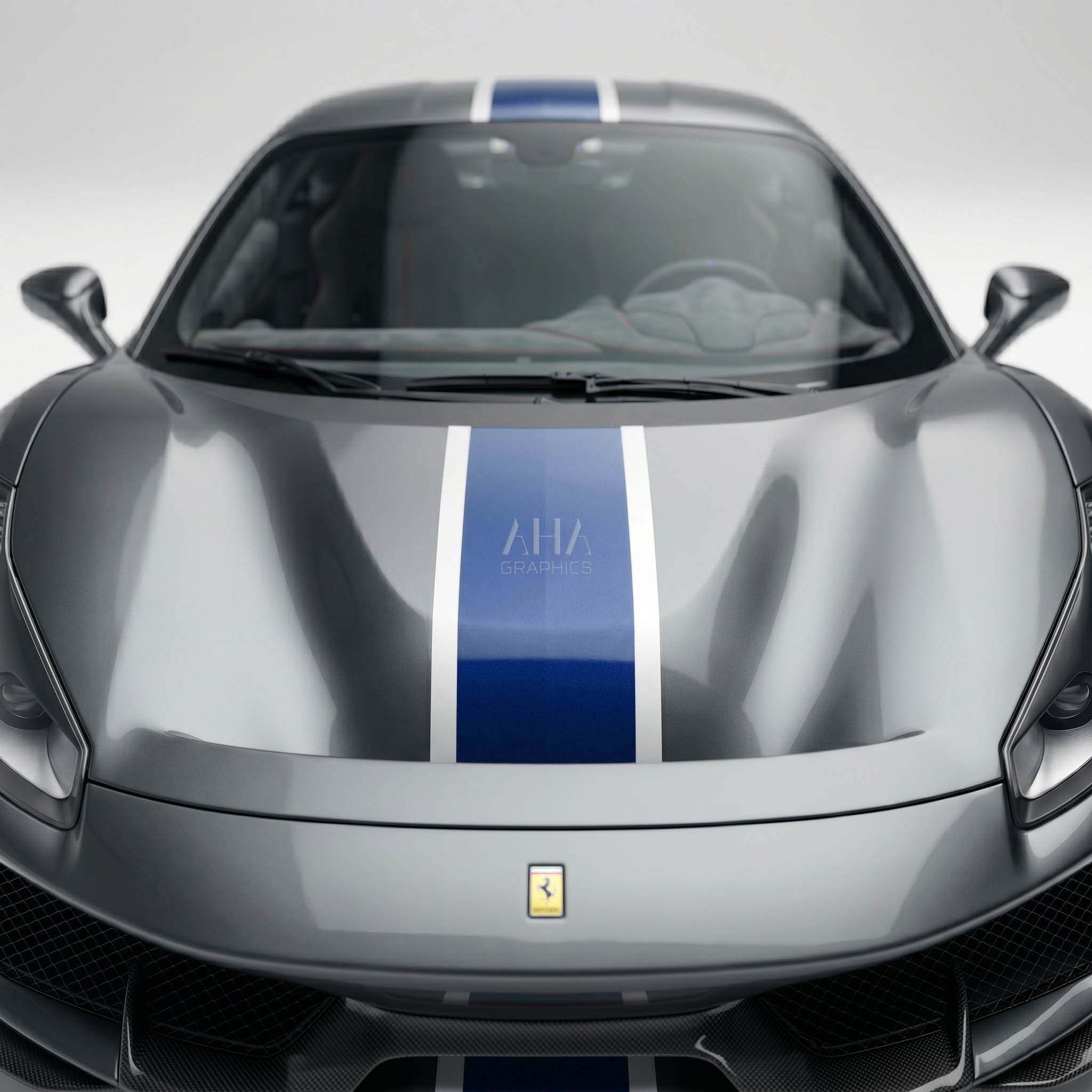 Ferrari 488 Pista Center Stripes Decals