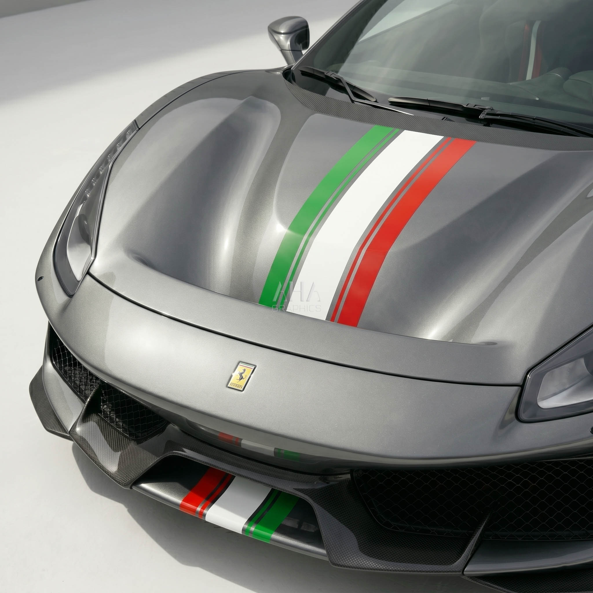 Ferrari 488 Pista Italian Center Stripes Decals