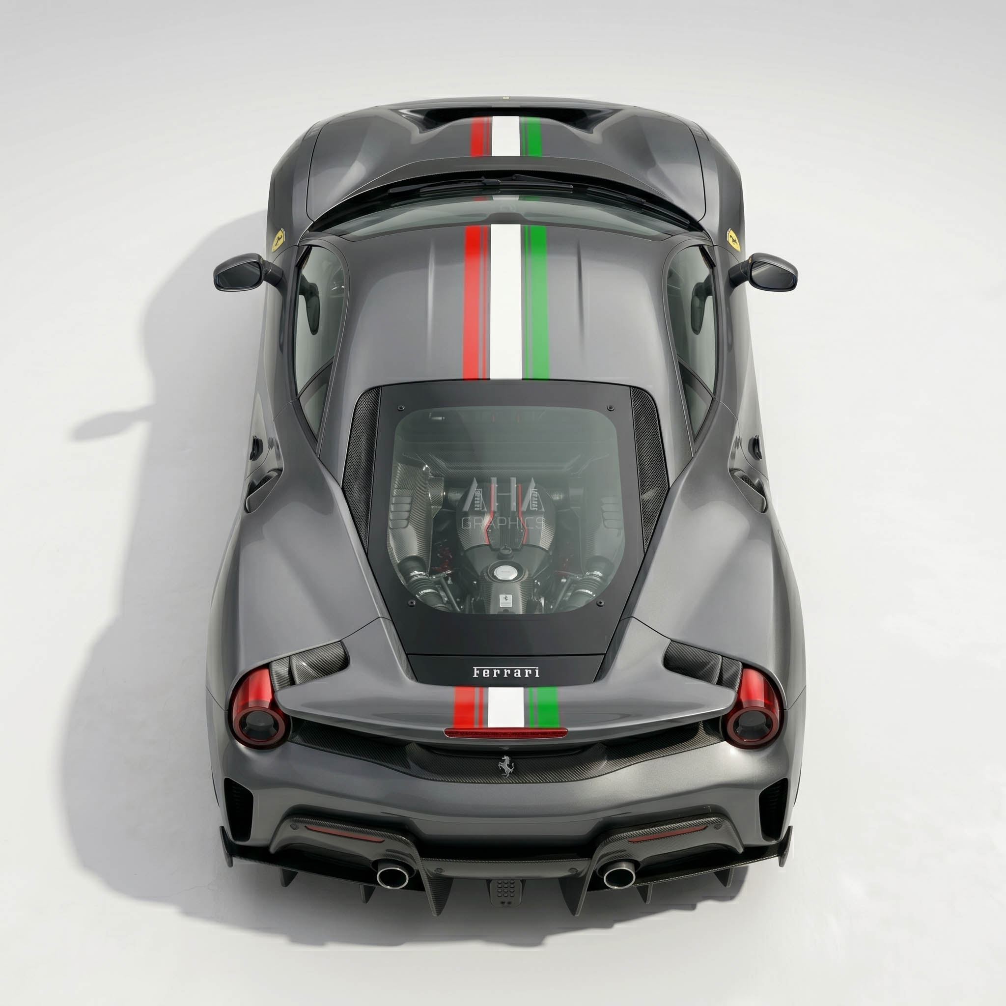 Ferrari 488 Pista Italian Center Stripes Decals