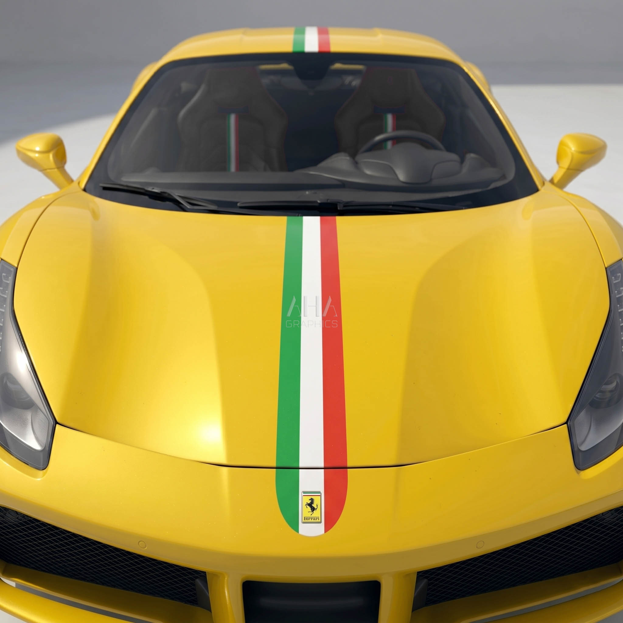 Ferrari 488 GTB Italian Center Stripes Decals