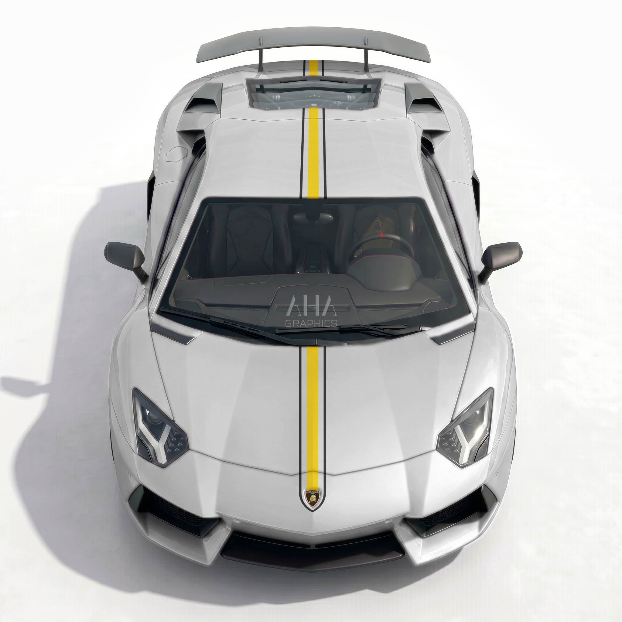 Lamborghini Aventador Center Stripes Decals