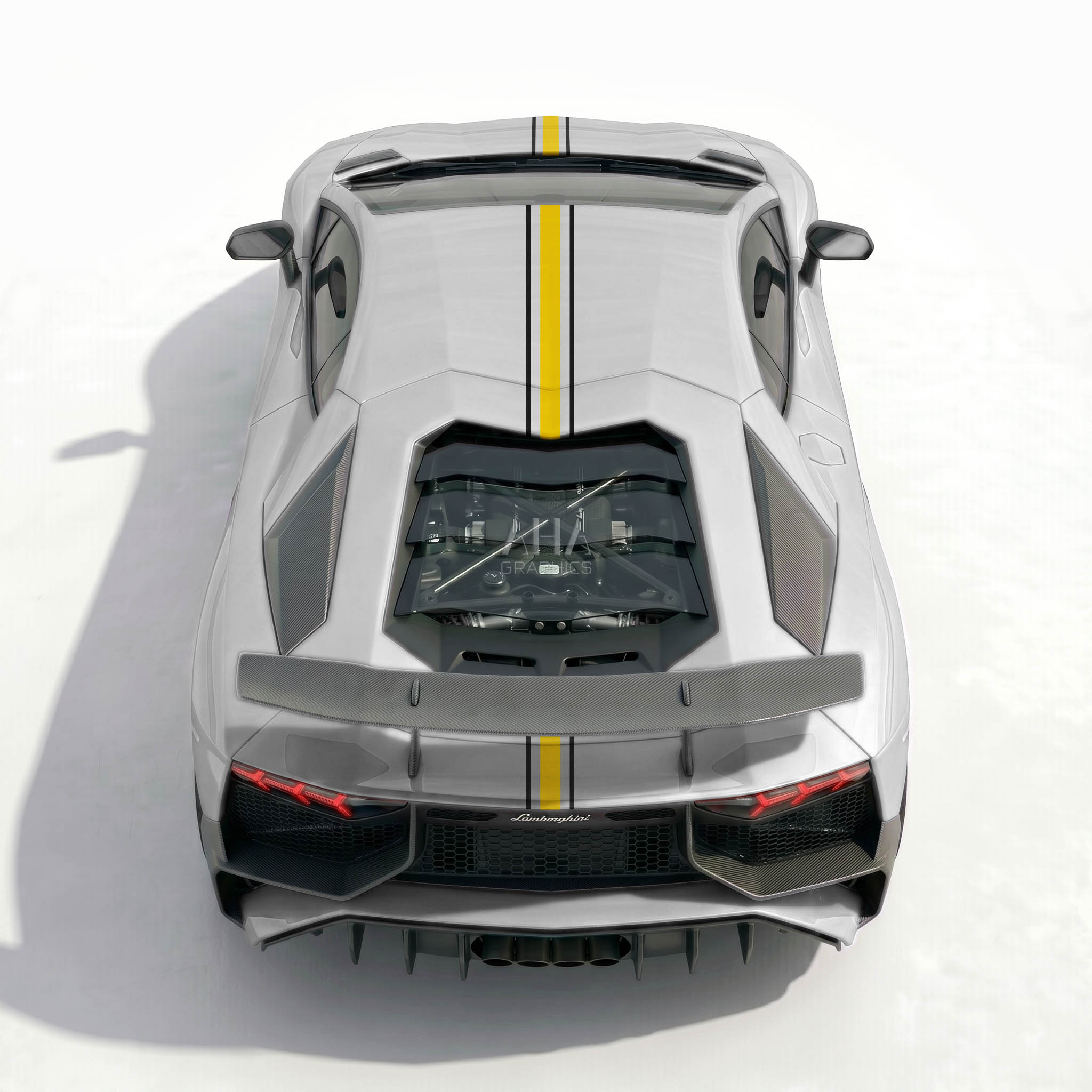 Lamborghini Aventador Center Stripes Decals