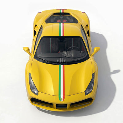 Ferrari 488 GTB Italian Center Stripes Decals