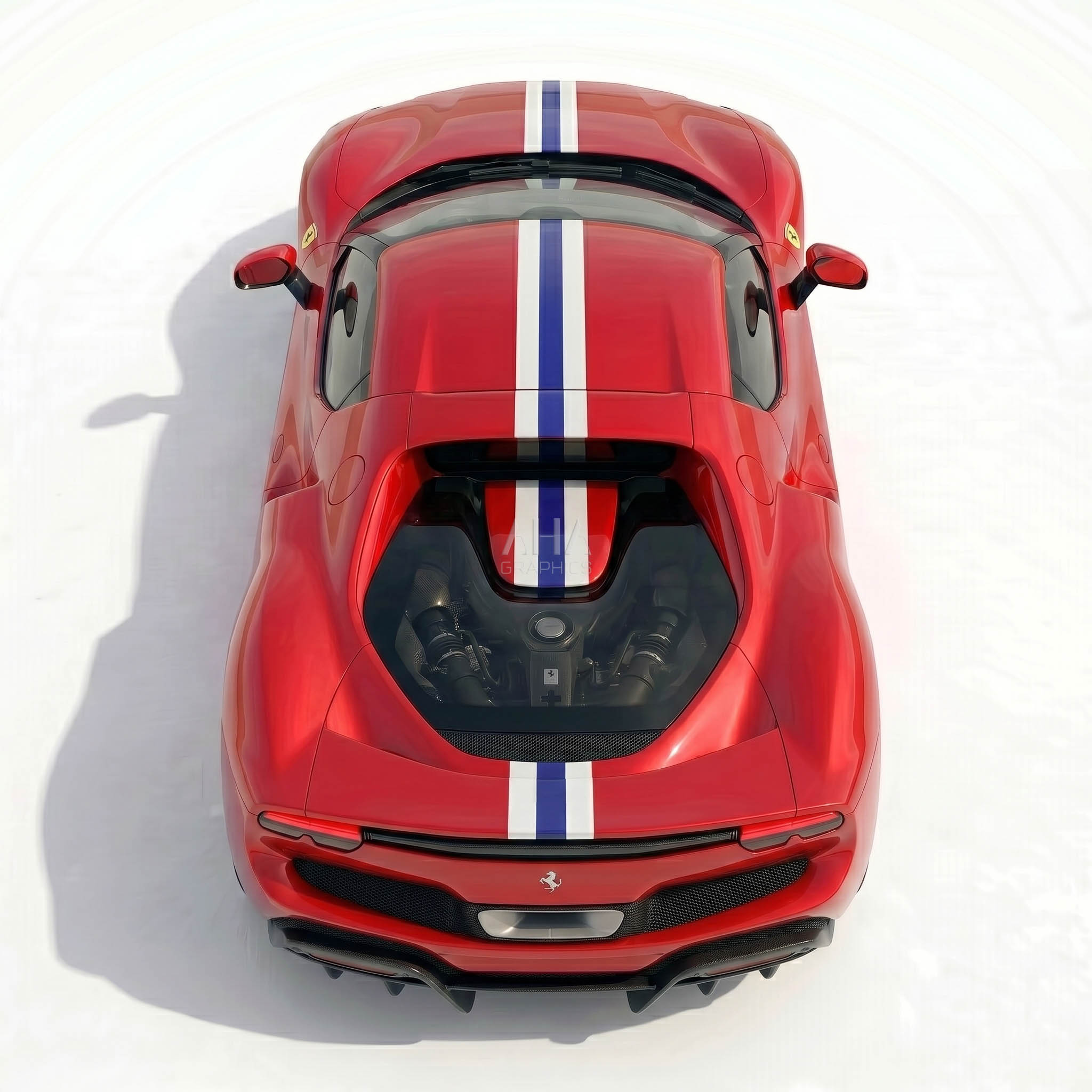 Ferrari 296 GTB Center Stripes Decals